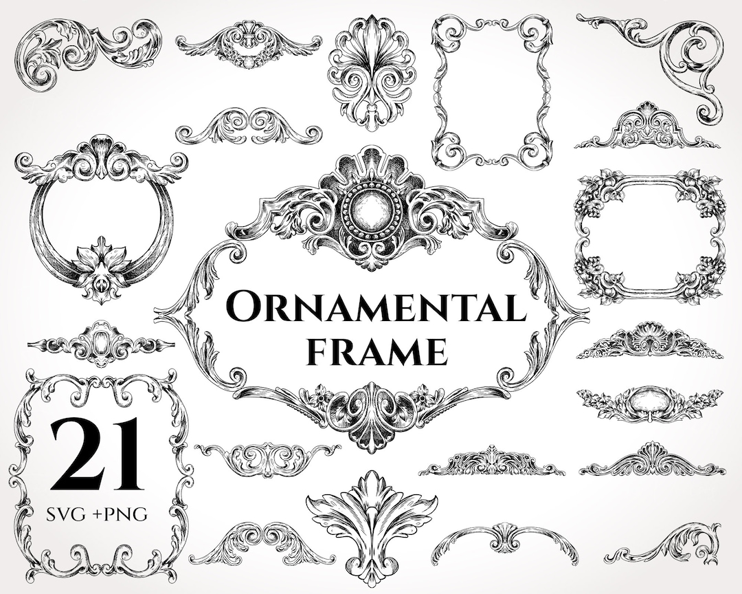 Ornamental Frame SVG Decorative Frame Svg, Wedding Frame Svg,decorative
