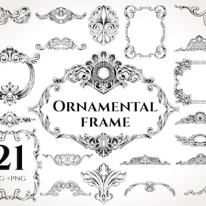 Ornamental Frame SVG - Decorative Frame svg, Wedding Frame svg,Decorative Elements,Ornate Frame svg,Vintage Design,Ornaments svg,Borders Svg