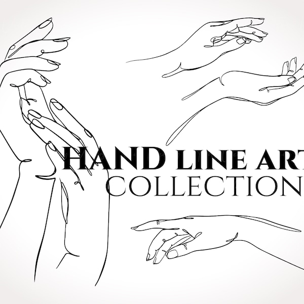 Hand Line Art Collection - Hand svg, Minimalist Hand, Hand Wall Art, Home Decor, Hand Line Art, Line art Print, Hand line drawing, hands svg