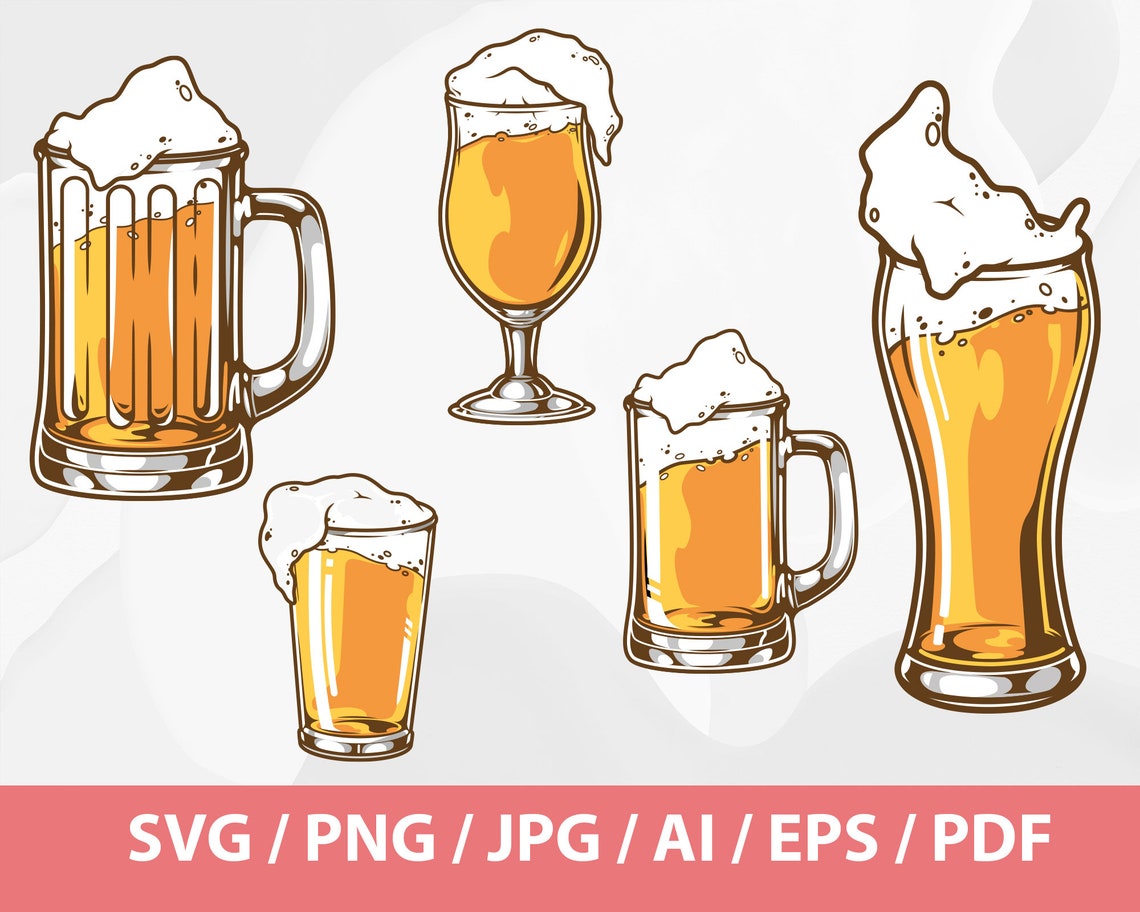 Beer Mug Set - Instant Download, Digital Download, Svg, Ai, Eps, Png ...