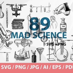Mad Science Laboratory SET  Chemistry SVG,Science svg,Teacher Svg,Laboratory and Chemistry,Science Clipart,Science teacher PNG,Scientist svg