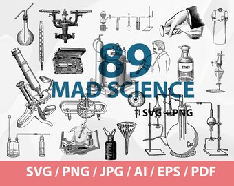 Mad Science Laboratory SET  Chemistry SVG,Science svg,Teacher Svg,Laboratory and Chemistry,Science Clipart,Science teacher PNG,Scientist svg
