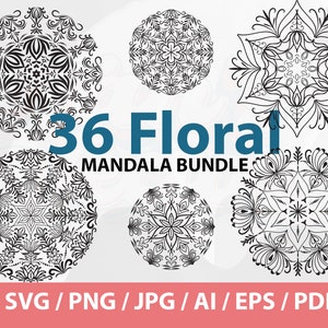 36 Mandala SVG Bundle - Mandala Flower svg, Zentangle svg, Mandala Floral SVG, Flower Mandala SVG, Floral Wreath svg, Mandala Vector, svg