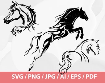 HORSE SILHOUETTE - Horse SVG, Horseshoe svg, Horse Head Svg, Horse Clipart, Horses svg, Horse Designs Svg, Horse Lover svg, Farmhouse svg