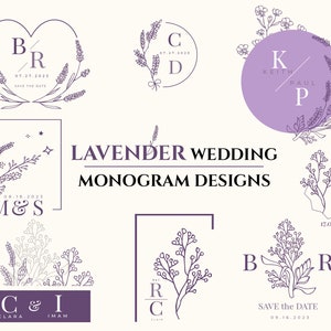 Monograma de boda lavanda - Novia svg, Lavanda svg, Boda svg, Letreros de boda, Matrimonio Svg, Marco floral SVG, Bienvenido a nuestra boda svg