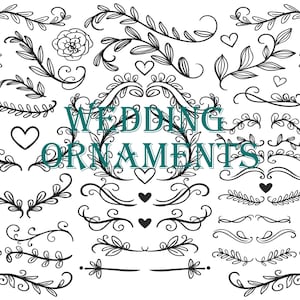 Wedding Ornaments - Wedding Signs, Bride svg, Groom svg, Wedding svg, Marriage Svg, Floral Frame SVG, Ornament svg,wedding corner,elements,