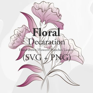 Flower SVG -  Floral Arrangement svg, Floral svg, Flower png, Wildflower svg, Bouquet svg, Floral Border svg,  Flower Border svg, Mom shirt