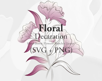花の SVG - フラワーアレンジメント svg、花の svg、花の png、野生の花 svg、花束 svg、花のボーダー svg、花のボーダー svg、ママのシャツ