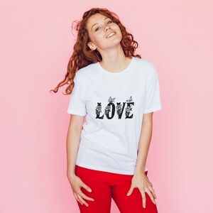 Love SVG - Valentine Svg, Love Lettering SVG, Butterfly and Love, Rose and Love, Love t-shirt Design, Valentine SVG Hand Lettered, Love png image 4