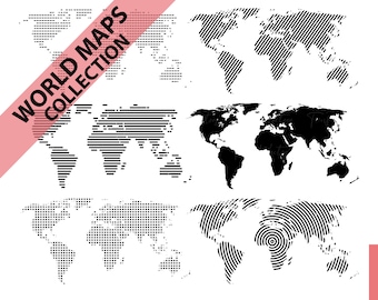 World Maps Collection SVG - World Map SVG, World SVG, Travel svg, World Map, Map Silhouette, Global Map Svg, World Map Png, World Maps svg