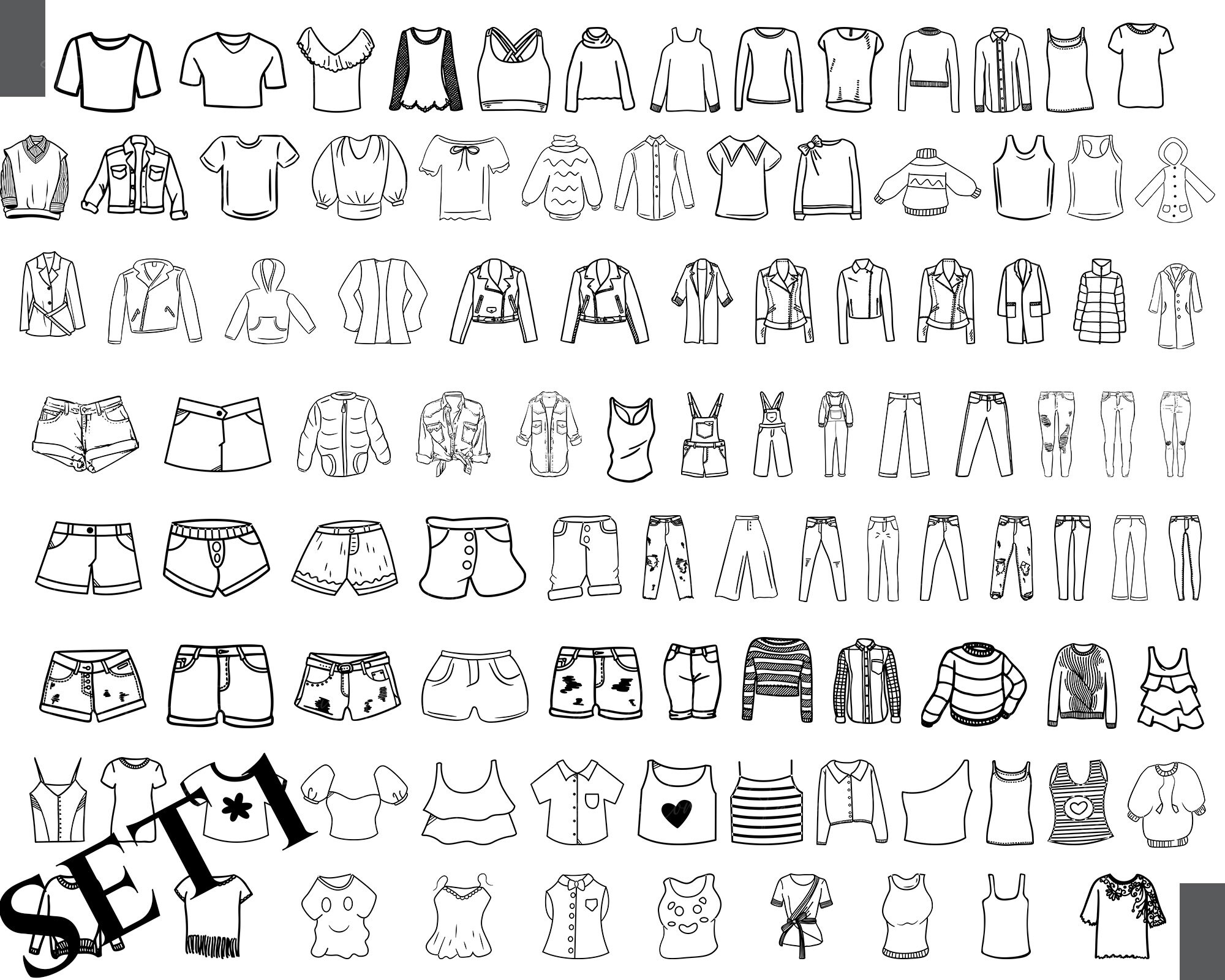 Woman Clothes Collection Set - Clothes Svg, Clothing Svg, Clothes ...