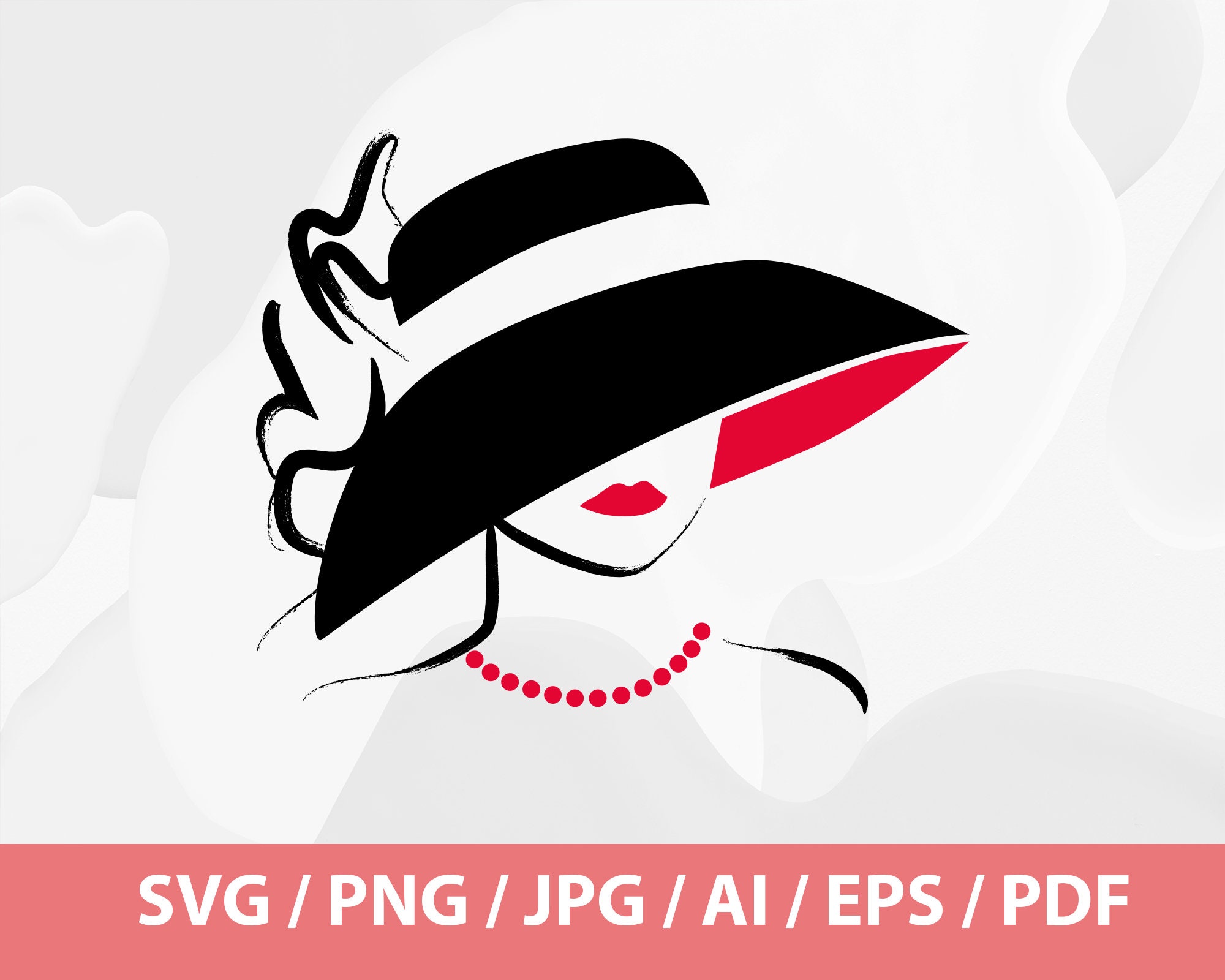 Femme Dans Un Chapeau SVG, PNG De Chapeau De Femme, Jpg, Coupe De