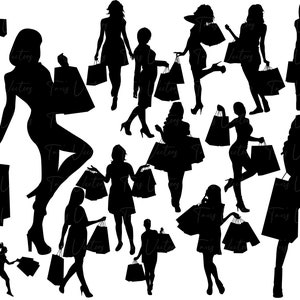 Einkaufen Silhouette, Frau Silhouette SVG, Einkaufen Mädchen, Frauen Clip Art, Frau svg, Mädchen Silhouette, Einkaufen Frau svg, Einkaufen png, Frau