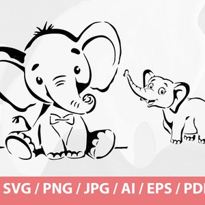 Baby Elephant - Elephant SVG, Cute Elephant, Cute Animal, Elephant png, Elephant Silhouette, Elephant Clipart, Baby Shower,Baby Animal Shirt