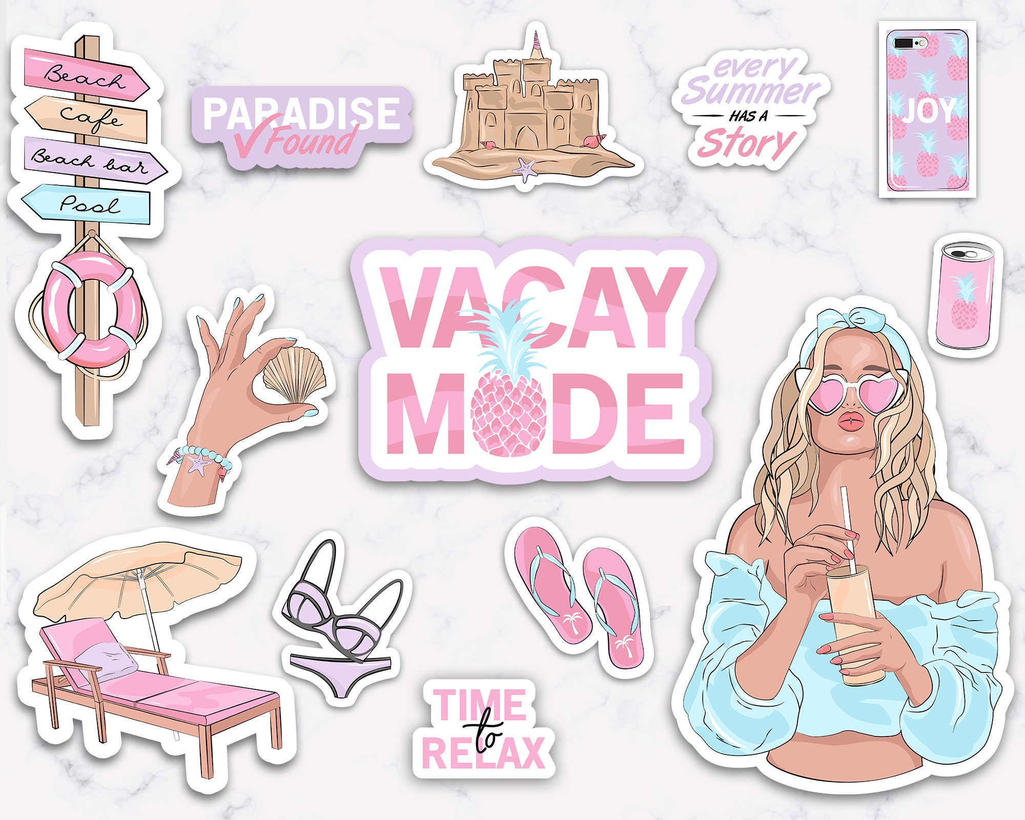 Vsco Stickers Pack 10Pcs Cute Stickers Aesthetic Stickers Vinyl Vsco Decals  for Hydro Flask Water Bottle Teens Girls Laptop Ipad - AliExpress