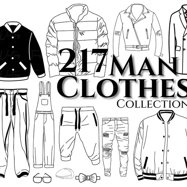 Man Clothes Collection Set - 217 Man Clothes svg, Clothes svg,Mens Clothing,Clothing svg,Clothes Clipart,Clothes Accessories,Fashion Clothes