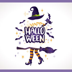Happy Halloween SVG - Halloween SVG, Halloween Shirt SVG, Witch svg, Halloween png, Halloween Clipart, Hexenhut, Hexenbesen svg, witchy png