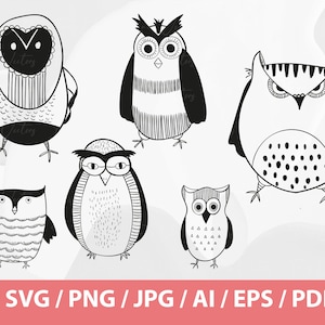 Cute Owl SVG - Owl SVG, Birds SVG, Owl Clipart, Owl Silhouette, Owl svg files, Owl svg Bundle, Birds svg bundle,Owl Decal, Owl png, owl love