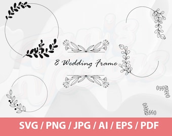 Wedding Frame Black Floral SVG, Bride svg, Groom svg, Wedding svg, Wedding Signs, Marriage Svg, Floral Frame SVG, Welcome To Our Wedding svg
