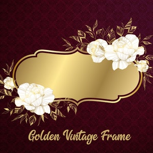 Golden Vintage Frame With Rose Flower Welcome to Our - Etsy Ireland