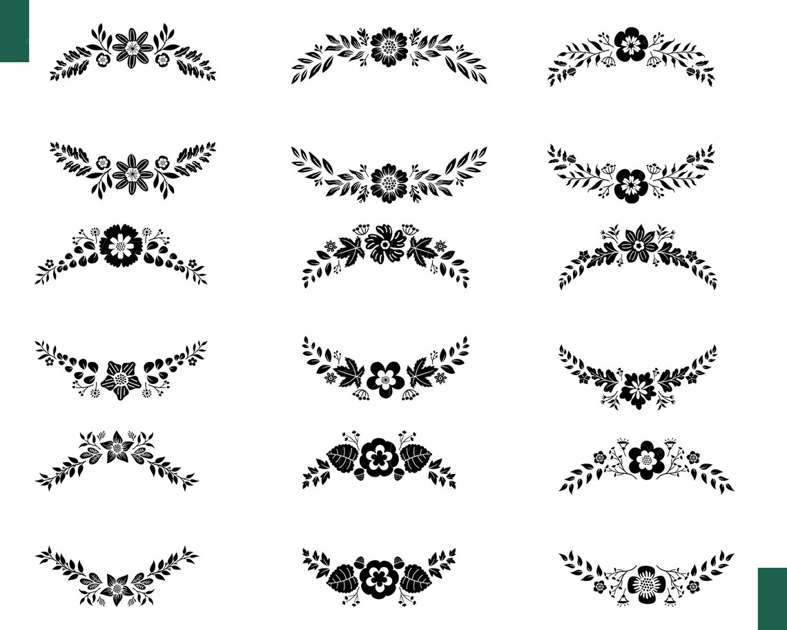 Monogram Divider Floral Monogram SVG - Floral Wreath Svg, Floral Divider Svg, Split ...