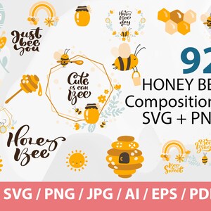 Composiciones de abejas melíferas - Bee SVG / Bee Svg File / Bee Svg Bundle / Bee File for Cricut / Bee Clipart / Bumblebee Svg / Honey Bee Svg