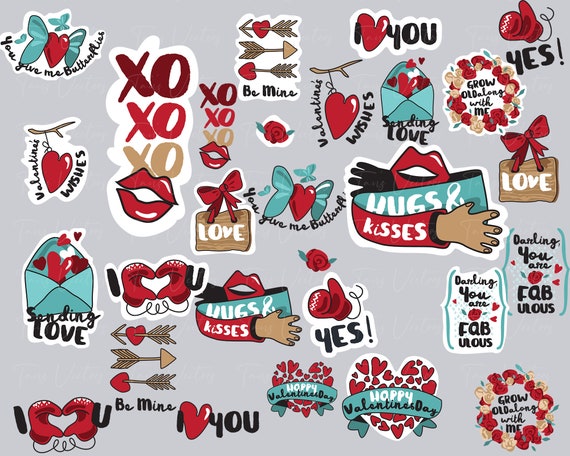 Cute Love Stickers, Unique Designs
