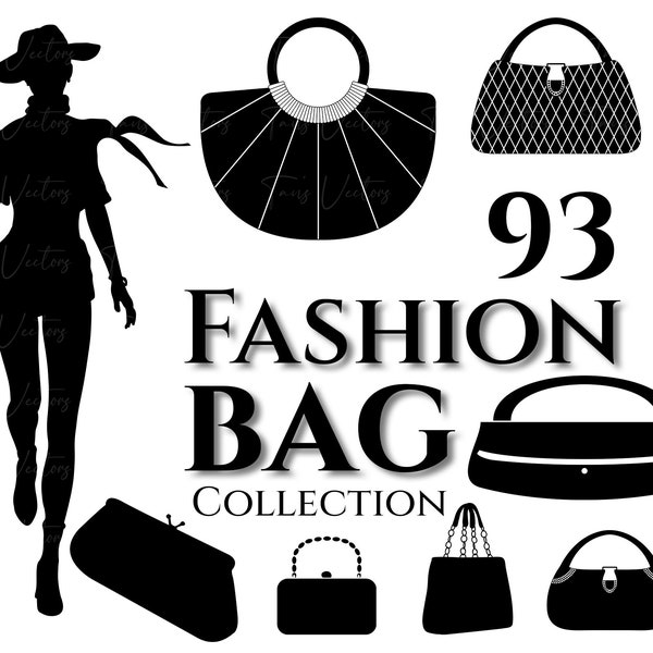 Fashion Bag Collection - Fashion Bag svg, Fashion Handbag svg, Bag Silhouette, Fashion Women Handbag Svg, Fashion svg, Woman Handbag Svg,