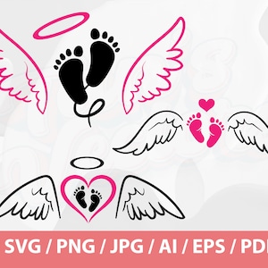 Pregnancy and Infant Loss SVG, Baby Footprints, Baby Loss SVG Memorial Svg, Baby Loss SVG, Angel Wings svg, Little Angel svg, Mom Life svg,
