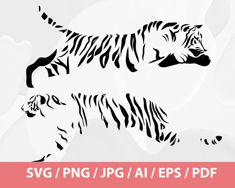 Tiger Vector Set Tiger SVG Tiger Clipart Tiger Files - Etsy