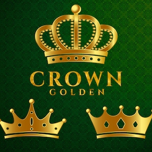 Golden Crown Set - Gold Crowns Clipart, Royal Crown svg, gold king crown svg, gold queen crown svg, king crown svg,  golden king and queen