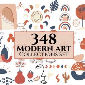 Conjunto de colecciones de arte moderno - Boho Elements svg, Boho Clipart, Modern Art Shapes, Minimalist Wall Art, Abstract Wall Art, Boho svg bundle png