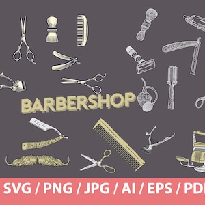 Barbershop Digital Files, US Barber svg, Barber Clipart, Barber Shop Shirt, Barbershop Logo, Barber Stencil, Barber Clippers, Barber Png