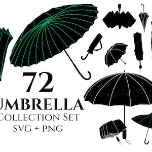 Umbrella Collection SET - Umbrella svg, Umbrella Silhouette, Editable Umbrella,Umbrella Clipart,Umbrella png,Umbrella Vector,Closed Umbrella