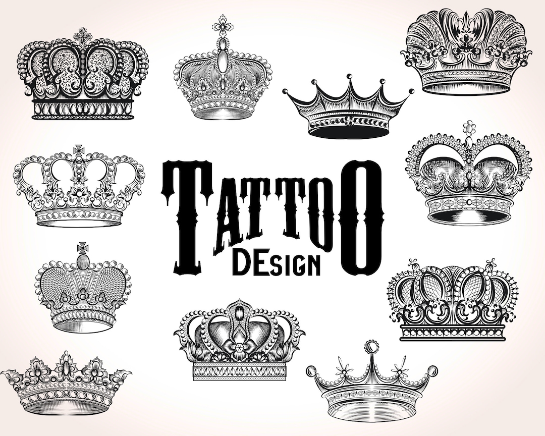 Sketch of tattoo with a crown and baseball bat Vector Image