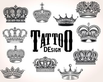 13559 King Crown Tattoo Design Images Stock Photos  Vectors   Shutterstock