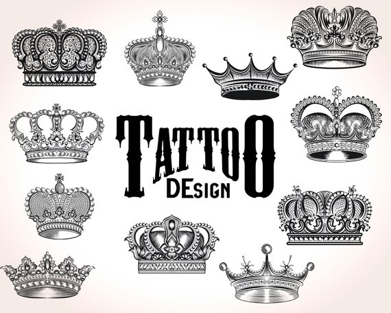 27 Crown Tattoo Design Crown Tattoo Svg Crown Tattoos King - Etsy Australia