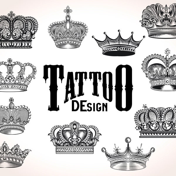 27 Crown Tattoo Design - Crown Tattoo svg, Crown Tattoos, King Crown Tattoo png, Royal Crown Tattoo, Crown Tatto Vector, tattoo artist, King