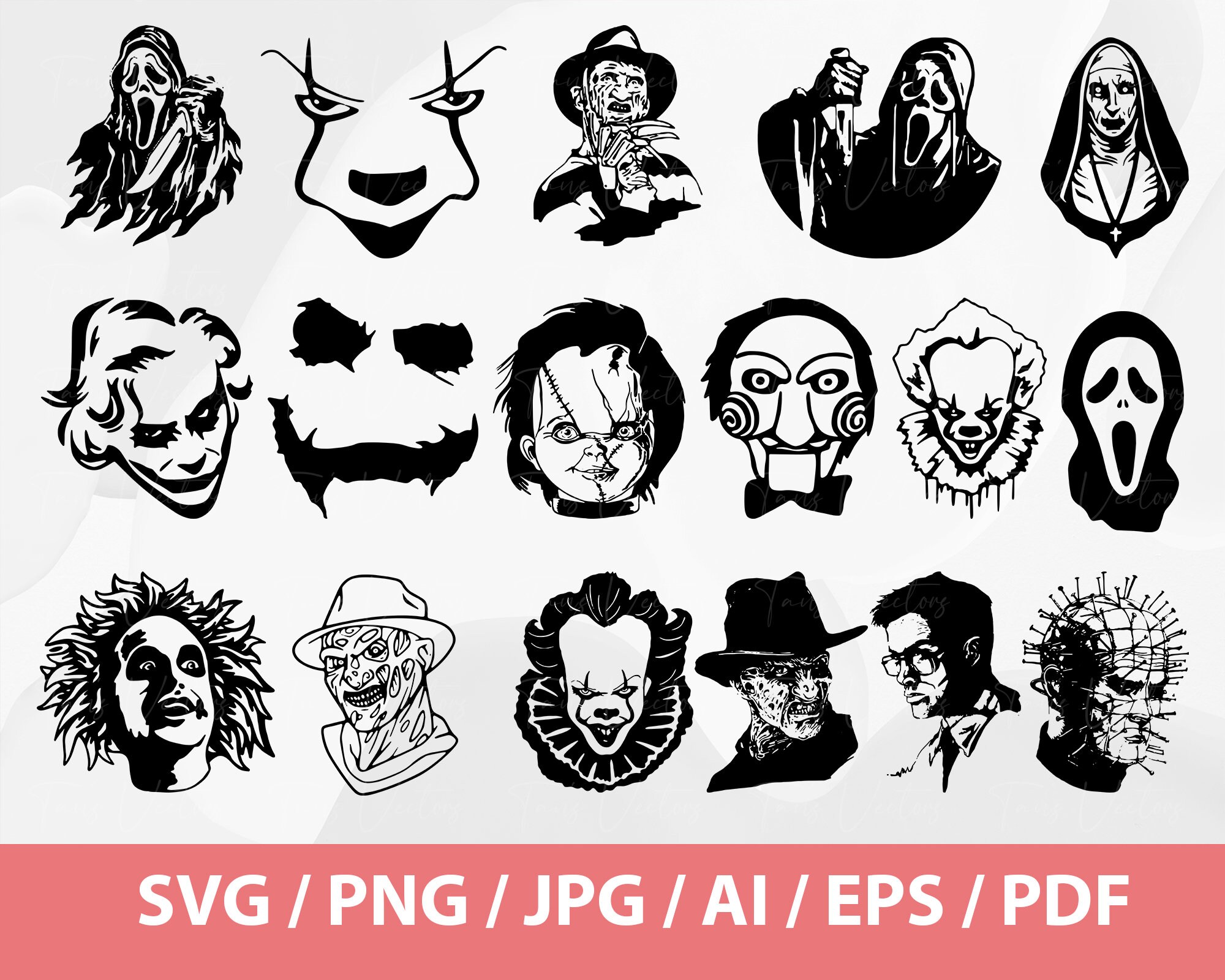 Horror Svg Horror Movie Characters Svg Horror Friends Svg - Etsy UK