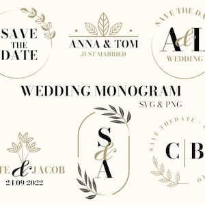 Wedding Monogram Logos SVG, Wedding svg, Bride svg, Groom svg,  Wedding Signs, Marriage Svg, Floral Frame SVG, Welcome To Our Wedding svg
