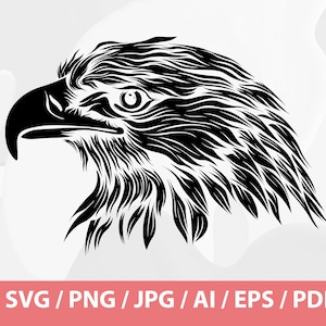 Eagle SVG - Eagle Vector, Eagle Clipart, Eagle Stencil svg, Eagle Silhouette, Eagle Png, Eagle Face svg, American symbol, American eagle,svg