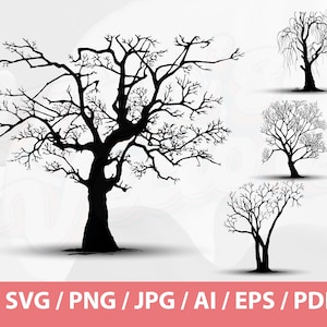 Tree Silhouettes Set - Forest Svg Files, Tree Clipart, Tree svg bundle, woodland svg, forest svg bundle, camping svg, tree svg, silhouette