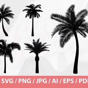 8 Palm Trees SVG SILHOUETTE - Tropical Palm Tree svg, Palm Tree Clipart, Palm Tree Svg, Palm Tree, Palm Tree Png, Clipart Palm Tree Svg,