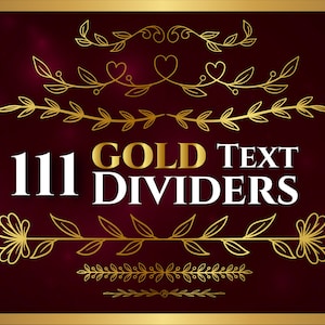 GOLD TEXT DIVIDERS - Divider svg, Text Dividers svg, Dekorative Bordüre svg, Page Pividers svg, Seitenverzierungen druckbar, Textteiler svg