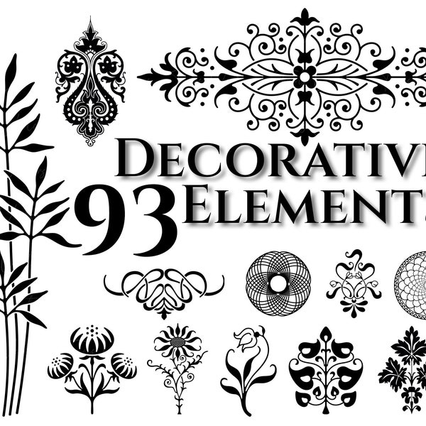 Dekorative Elemente SVG - Dekorative Ornamente svg, geometrisches Design svg, dekoratives svg, Ornamental, Damast svg, Ornament svg, Mandala