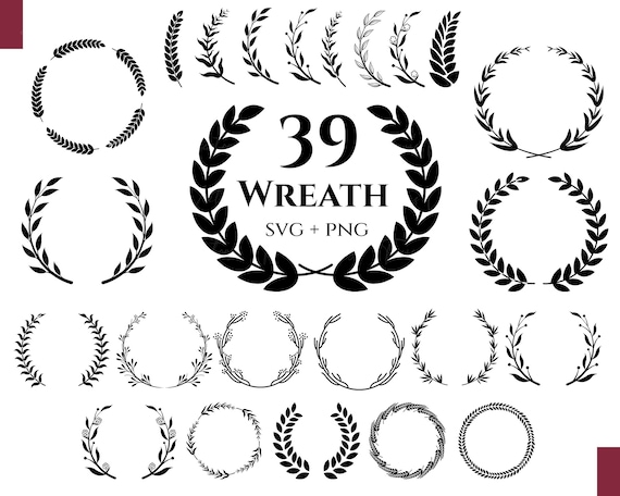 Wreath Svg Bundle - Floral Wreath svg, Leaves svg, Circle svg, Wreath Monogram svg, Wedding Wreath svg, Circle Frame,Plant Svg,Leaf Clipart