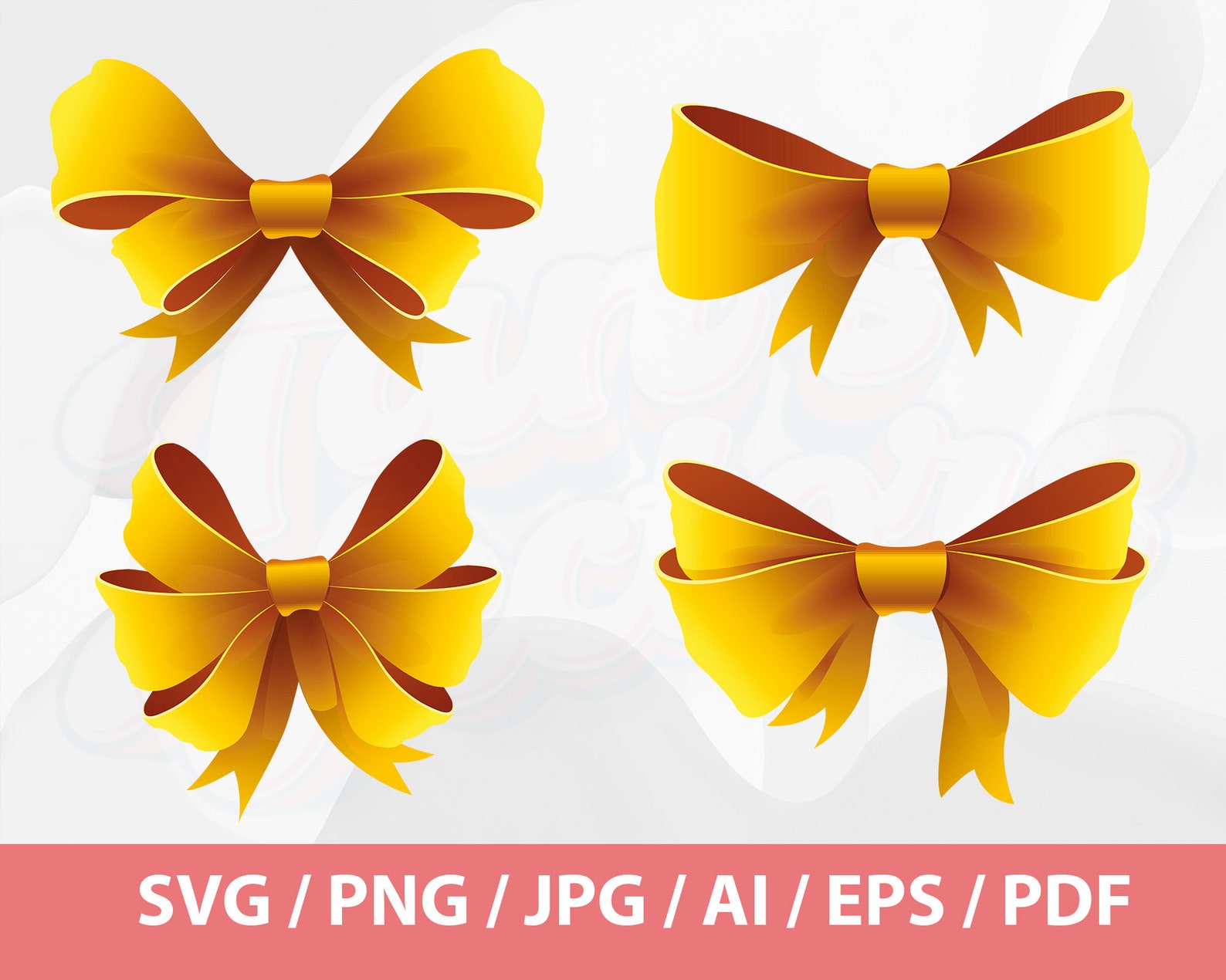 Ribbon SVG Realistic Ribbon Svg Gift Ribbon Svg Bridal Etsy