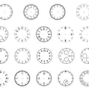 Clock Face Collection Clock Face Svg, Clock Face Template, Clock ...
