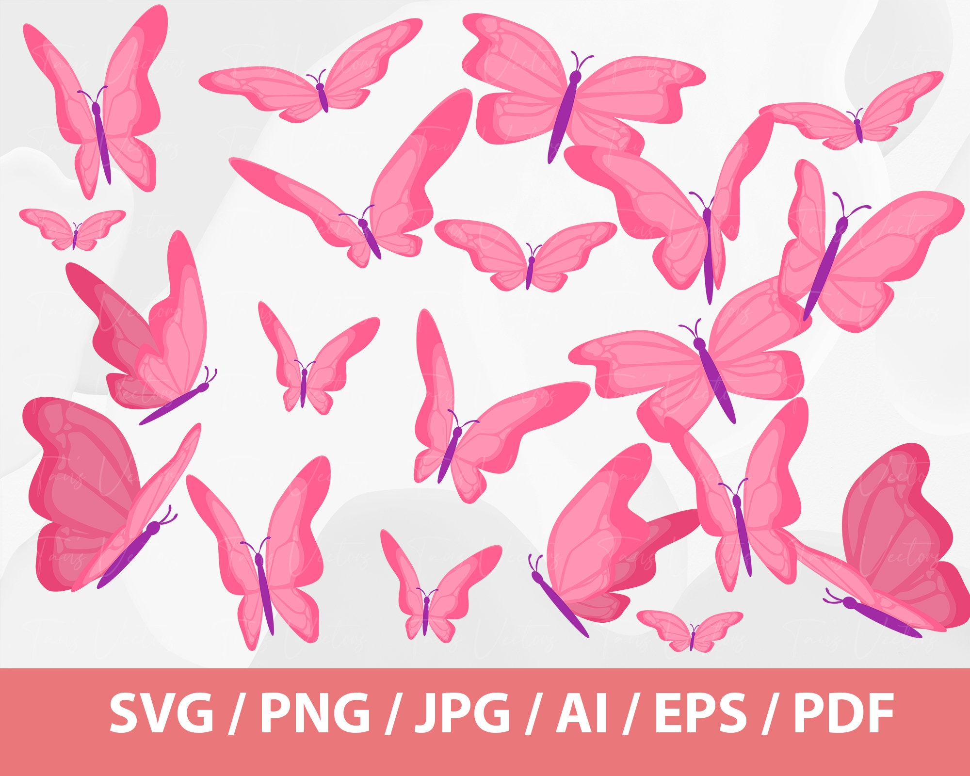 Pink Butterfly Vector Png