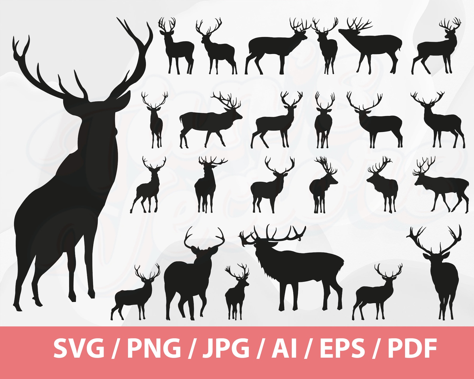 116 Deer Silhouette Bundle - Deer SVG, Deer Silhouette Svg, Deer ...